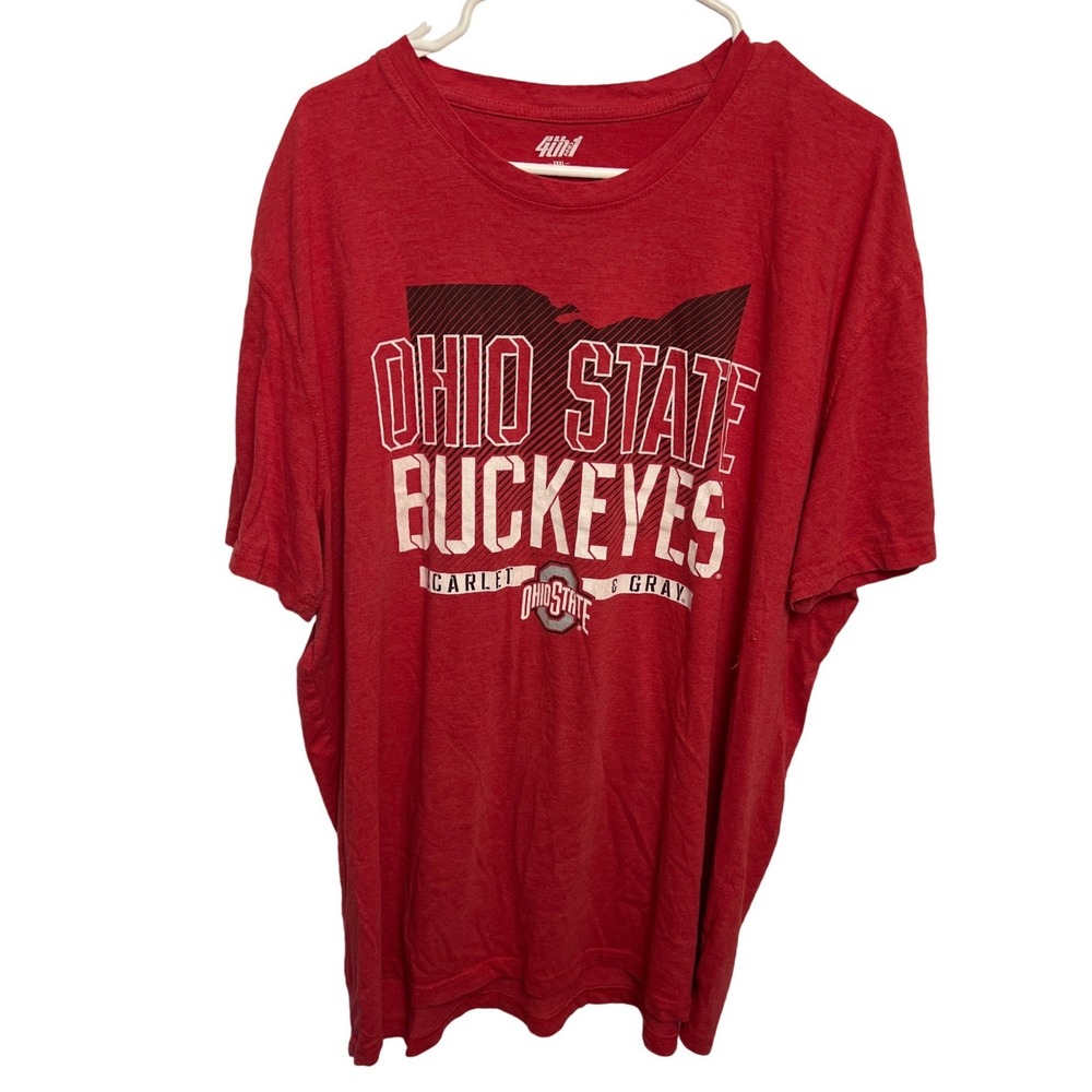 Ohio State Buckeyes Mens 3XL Red Graphic T-Shirt 4th and 1 NCAA Scarlet Gray Fan